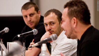 Dan Charnas at SxSW with Rob Stone and Elliott WIlson